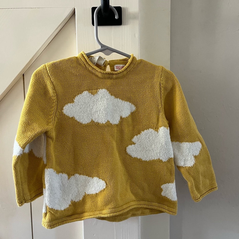 Zara 18–24 month yellow cloud, knit sweater